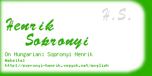 henrik sopronyi business card